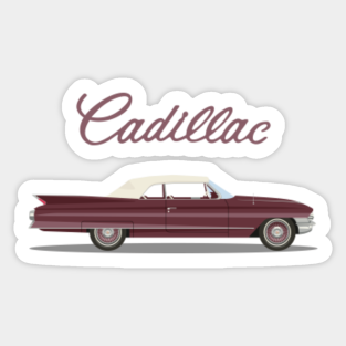 Cadillac Sticker - 1961 Cadillac Convertible by Seawhale Media